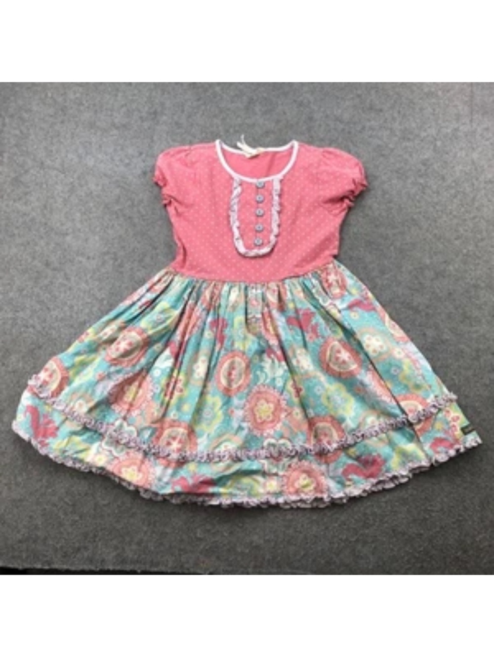 Matilda Jane Pink Bodice Floral Skirt Party Dress size 12